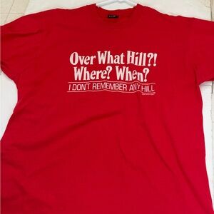 Vintage screen stars best red “over the hill” funny retro t-shirt XL